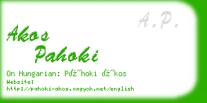 akos pahoki business card